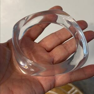 Clear Lucite Chunky Bangle Bracelet NEW